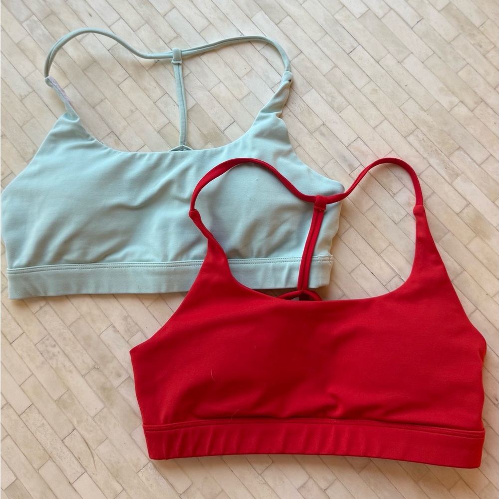 Feed Me Fight Me Women's Red and Blue Sports Bra